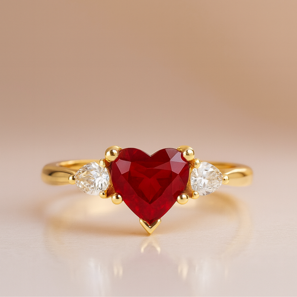 ANILLO RUBI CORAZON CON CIRCONITAS JACKIE