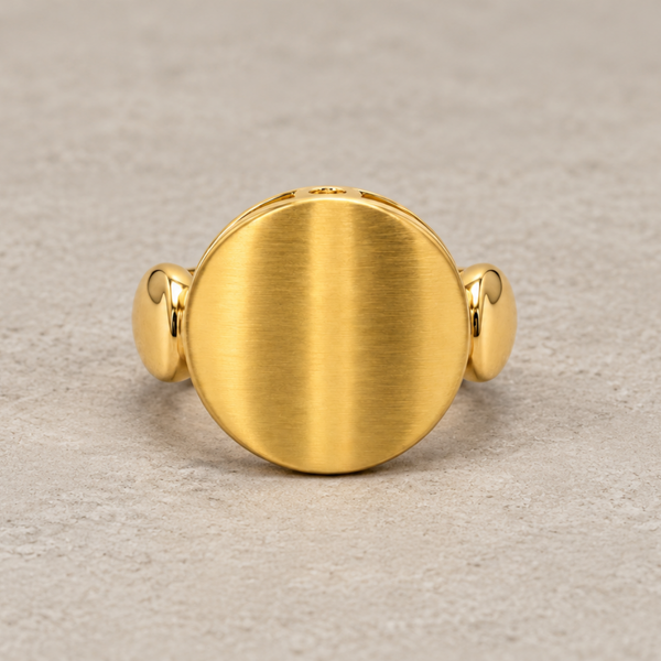 ANILLO SELLO CIRCULAR MATE Y PULIDO