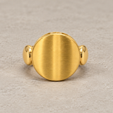 MATTE AND POLISHED CIRCULAR SIGNET RING