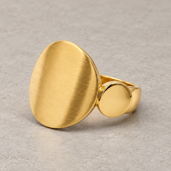 ANILLO SELLO CIRCULAR MATE Y PULIDO