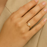 ANILLO ESMALTE BLANCO Y CIRCONITAS YAEN