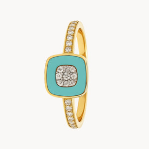 ANILLO ESMALTE TURQUESA Y CIRCONITAS YAEN