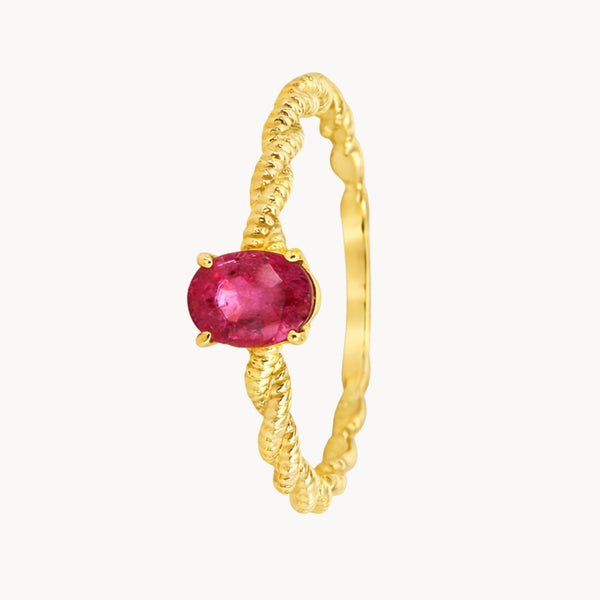 ANILLO TRENZADO CON RUBI HENE