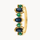 ANILLO ESMERALADAS Y ZAFIROS MARQUISE ALTERNOS