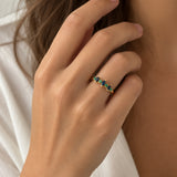 ANILLO ESMERALADAS Y ZAFIROS MARQUISE ALTERNOS