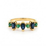 ANILLO ESMERALADAS Y ZAFIROS MARQUISE ALTERNOS