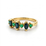 ANILLO ESMERALADAS Y ZAFIROS MARQUISE ALTERNOS