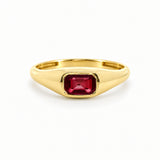 ANILLO SELLO CON RUBI EN TALLA ESMERALDA
