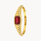 ANILLO SELLO GALLONES CON RUBI EN TALLA ESMERALDA