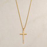 COLGANTE CRUZ PLANA CON DIAMANTES