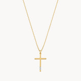 COLGANTE CRUZ PLANA CON DIAMANTES