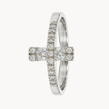 ANILLO CRUZ CON DIAMANTES