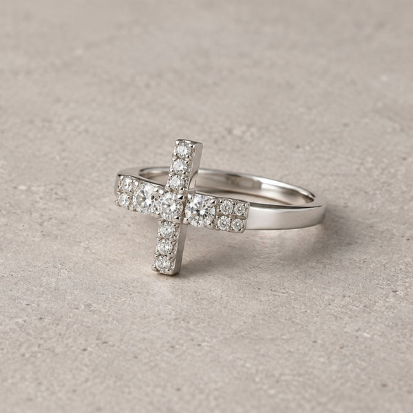 DIAMOND CROSS RING