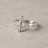 ANILLO CRUZ CON DIAMANTES