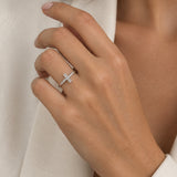 ANILLO CRUZ CON DIAMANTES