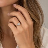 ANILLO DIAMANTES EN FORMA DE CORAZON