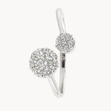 ANILLO ABIERTO DOBLE ROSETON DE DIAMANTES