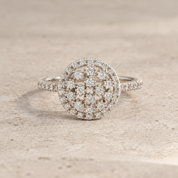 ANILLO CIRCULO DE DIAMANTES NATURALES