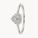 ANILLO ROSETON CORAZON DE DIAMANTES