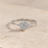 ANILLO ROSETON CORAZON DE DIAMANTES