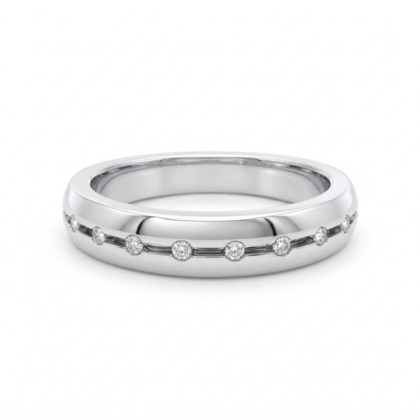 ANILLO ALIANZA CON DIAMANTES EN CHATON