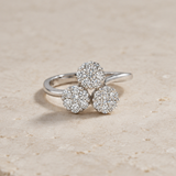 ANILLO TREBOL DIAMANTES NATURALES