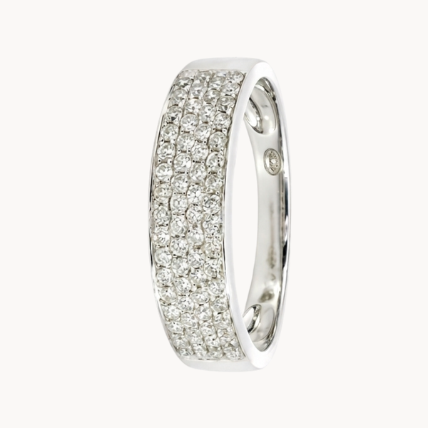 ANILLO BANDA PAVE DE DIAMANTES BRILLANTES
