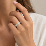 ANILLO BANDA PAVE DE DIAMANTES BRILLANTES