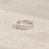 ANILLO BANDA PAVE DE DIAMANTES BRILLANTES