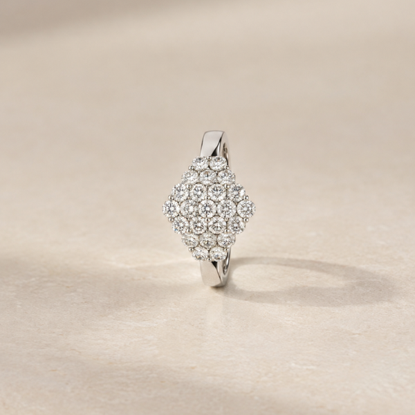 ANEL LOSANGO DE DIAMANTES NATURAIS