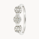 ANILLO TRIPLE ROSETON DE DIAMANTES