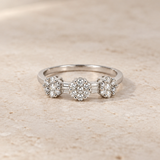ANILLO TRIPLE ROSETON DE DIAMANTES
