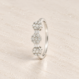 ANILLO TRIPLE ROSETON DE DIAMANTES