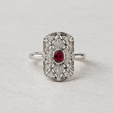 ART DECO RUBY RING WITH DIAMONDS