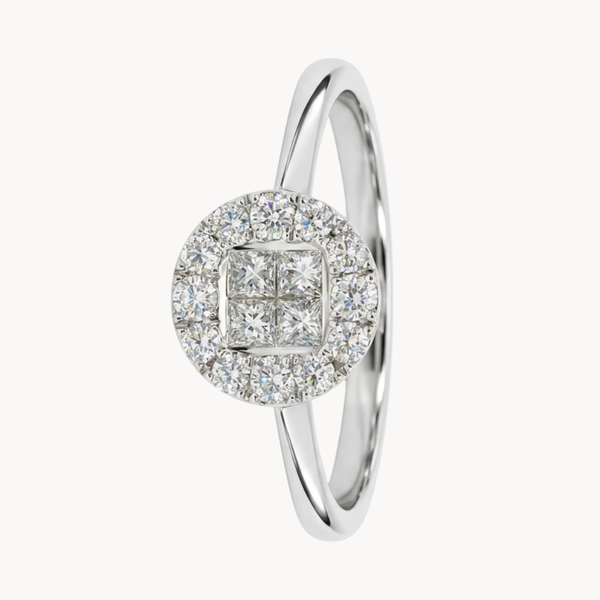 ANILLO ROSETON PRINCESA CON DIAMANTES