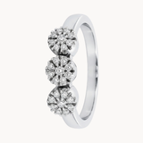 ANILLO TRES FLORES DE DIAMANTES NATURALES