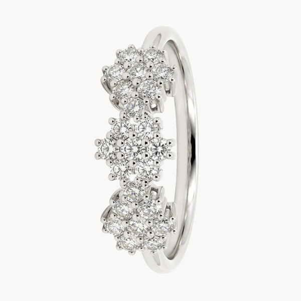 ANILLO ROSETONES DE DIAMANTES BRILLANTES