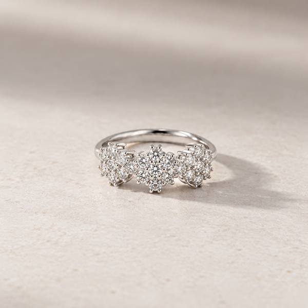ANILLO ROSETONES DE DIAMANTES BRILLANTES