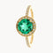 ANILLO CUARZO VERDE CON ORLA DE DIAMANTES