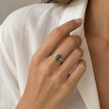 TSAVORITE GARNET RING WITH DIAMONDS