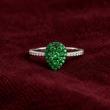 ANILLO GOTA CON GRANATES TSAVORITAS Y DIAMANTES