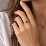 ANILLO GOTA CON GRANATES TSAVORITAS Y DIAMANTES