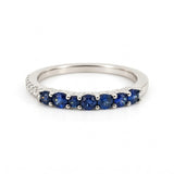 ANILLO CON ZAFIROS Y DIAMANTES LATERALES