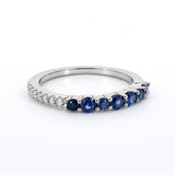 ANILLO CON ZAFIROS Y DIAMANTES LATERALES