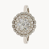 ANEL ROSETA COM DUPLO ARO DE DIAMANTES