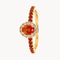 ORANGE SAPPHIRE RING WITH A DIAMOND HALO
