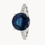 ANILLO ZAFIRO XL CON DIAMANTES A LOS LADOS