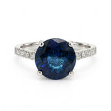 ANILLO ZAFIRO XL CON DIAMANTES A LOS LADOS