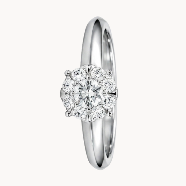ANILLO DIAMANTE CENTRAL CON HALO