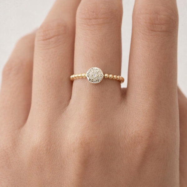 BICOLOR RING WITH DIAMONDS MERITA